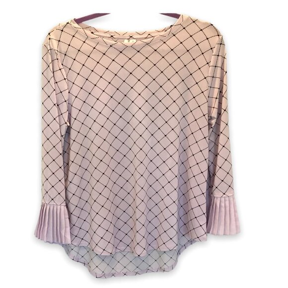 Elle Tops - NWOT Elle Women's 3/4 Sleeve Pleated Ruffle Lavender Career Blouse Size Medium